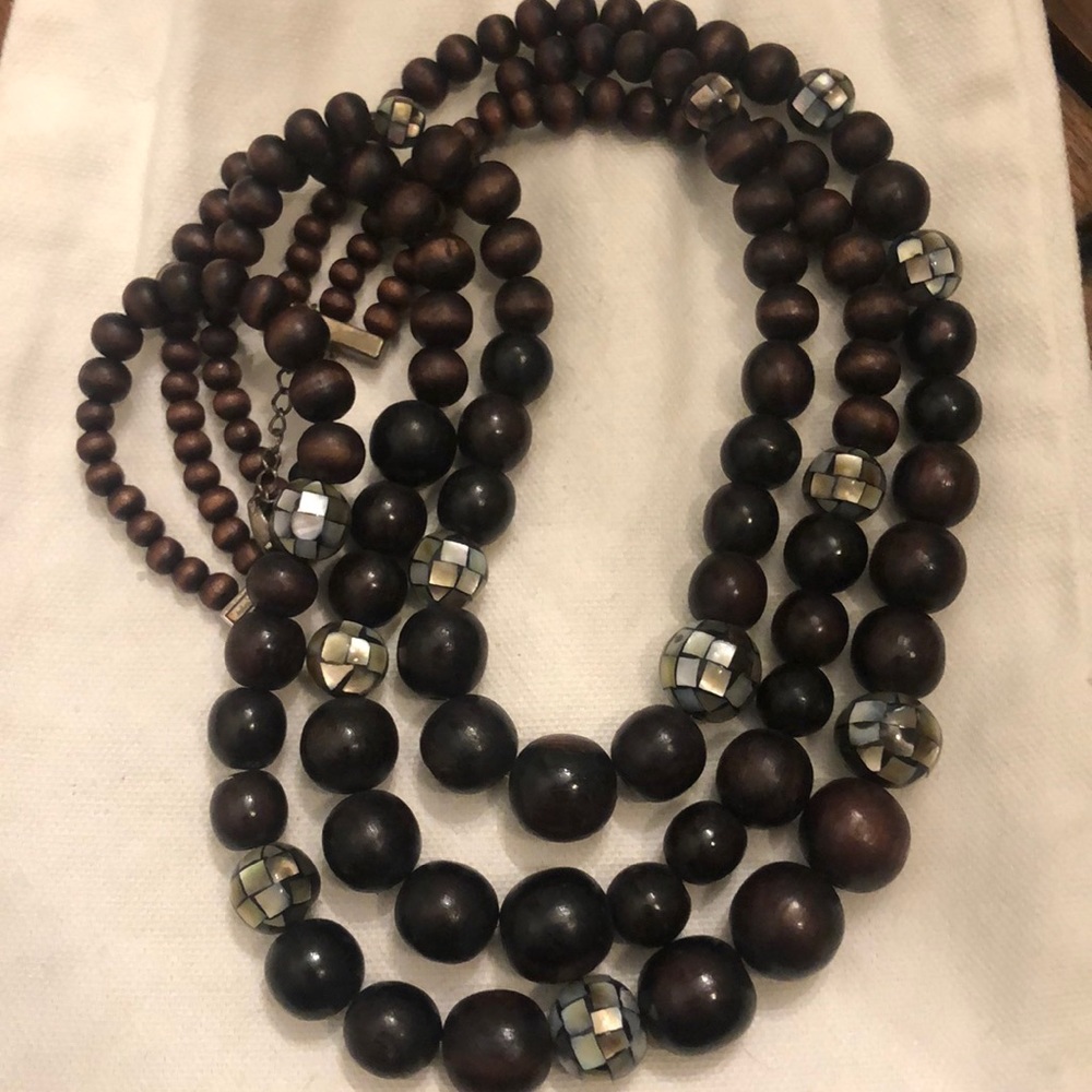 Wood & Mother of Pearl Necklace